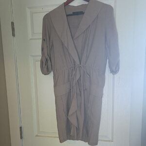BCBGMaxAzria Taupe Long Sleeve Dress